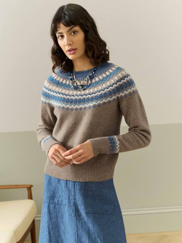 

Джемпер из чистой шерсти fair isle yoke Brora, цвет Natural