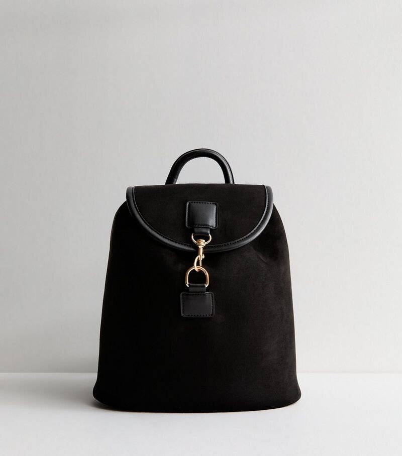 

Черный рюкзак из искусственной замши New Look, черный
