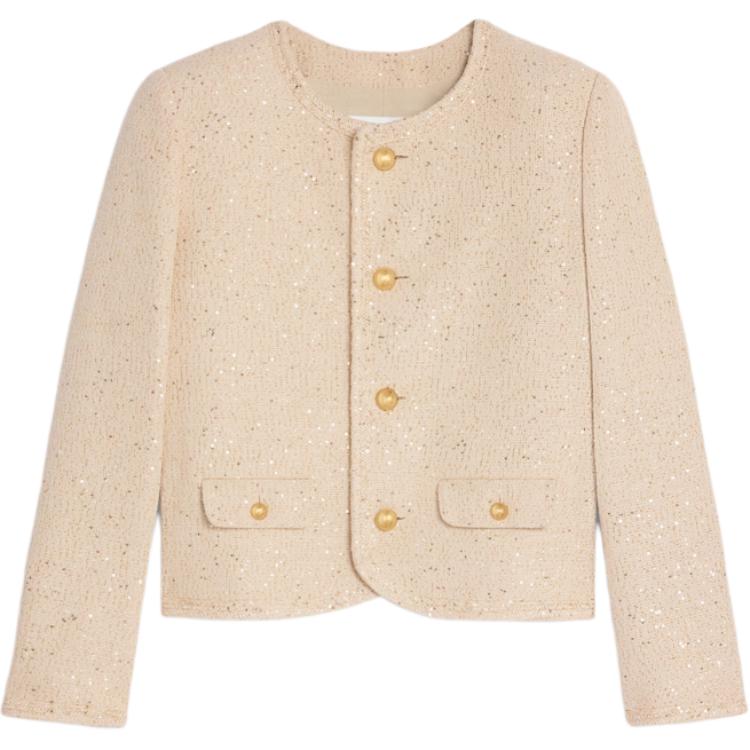 

Куртка Chelsea из стрейч-шелкового твида с пайетками CELINE, золото