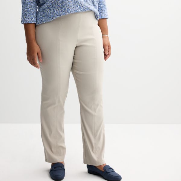 

Брюки прямого кроя больших размеров со швами Croft & Barrow, цвет beige grace