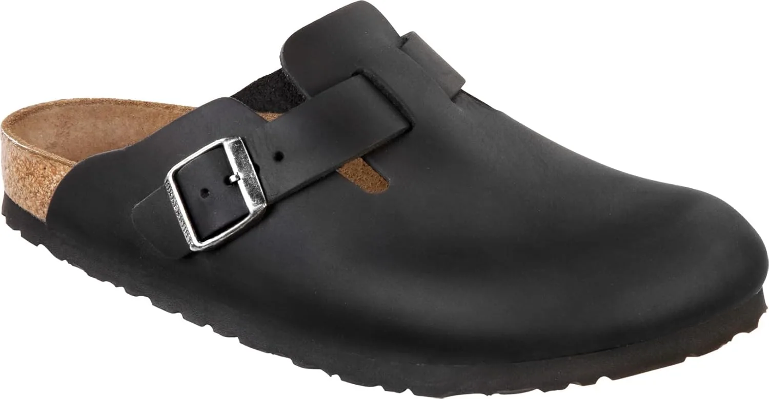 Шерстяные сабо и мюли Birkenstock Boston унисекс для взрослых, черный — фото 3