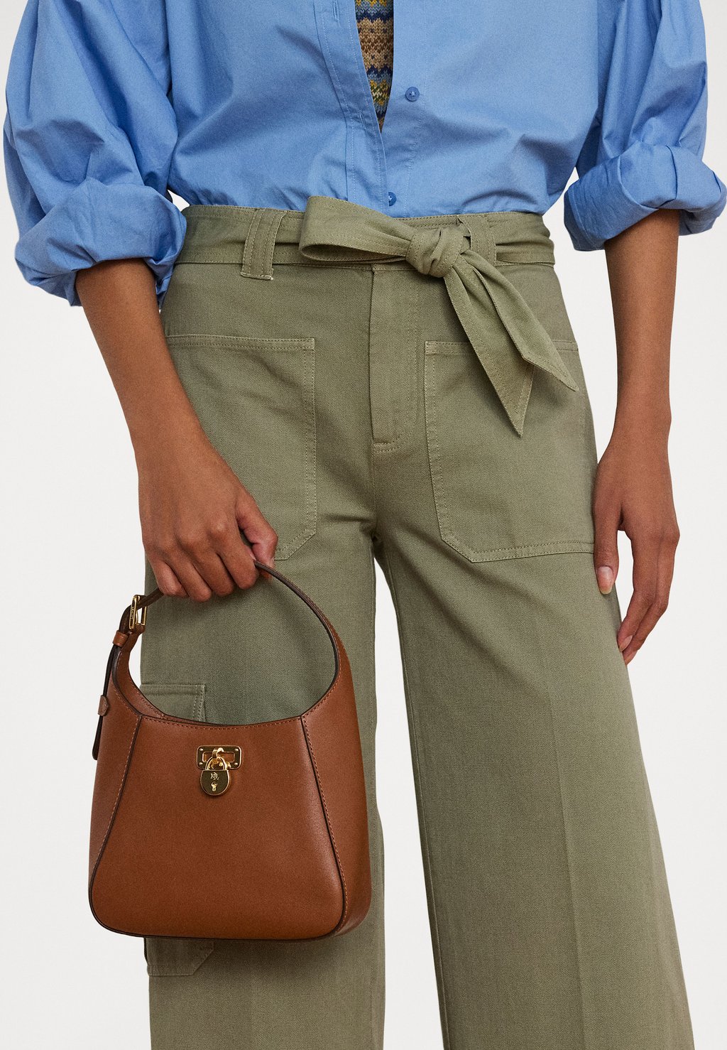 

Сумка LEATHER SMALL TANNER SHOULDER BAG Lauren Ralph Lauren, светло-коричневый