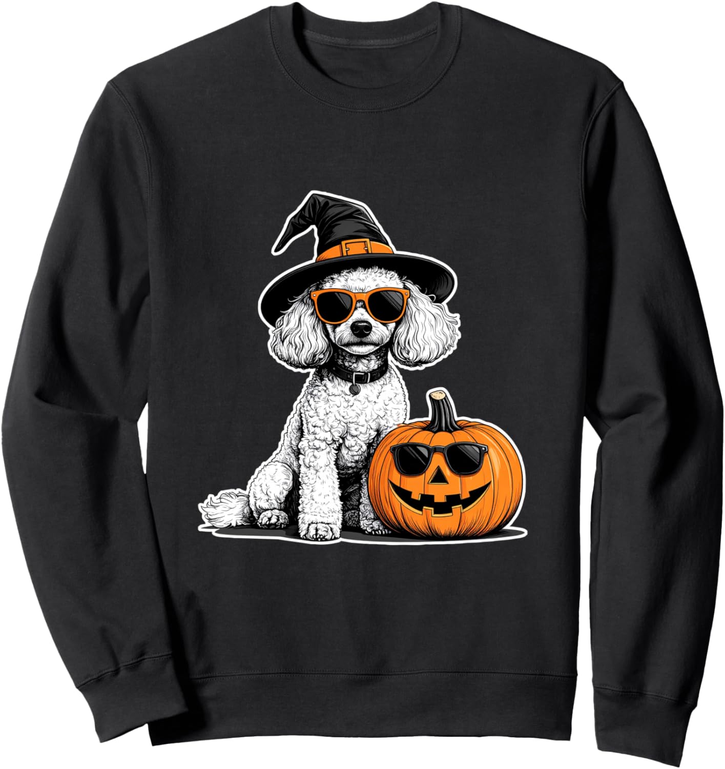 

Хэллоуинская игрушечная пудель, тыква, смешная шутка, забавная милая толстовка Toy Poodle Funny T-Shirt Factory, черный