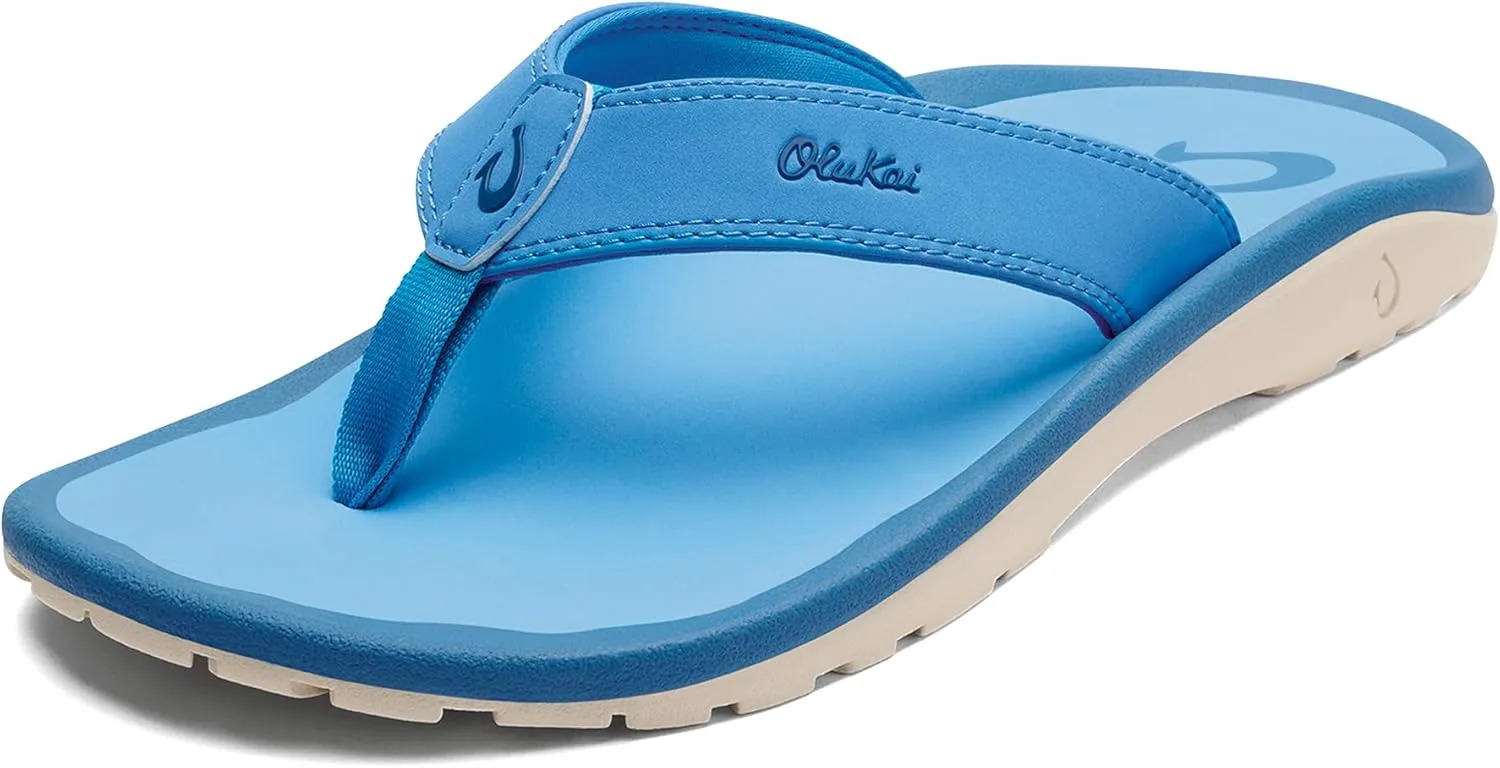 Мужские пляжные сандалии OLUKAI Ohana, водонепроницаемые шлепанцы, поддержка свода стопы и комфортная посадка, легкие и прочные, улучшенное сцепление и устойчивость, синий