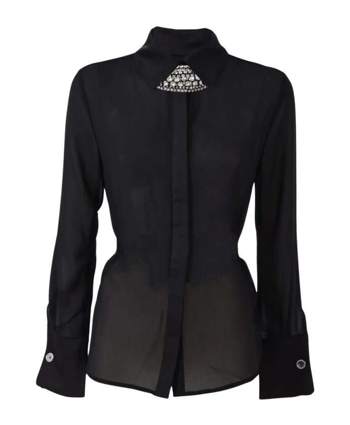 

Черная рубашка с атласными манжетами Relish, черный