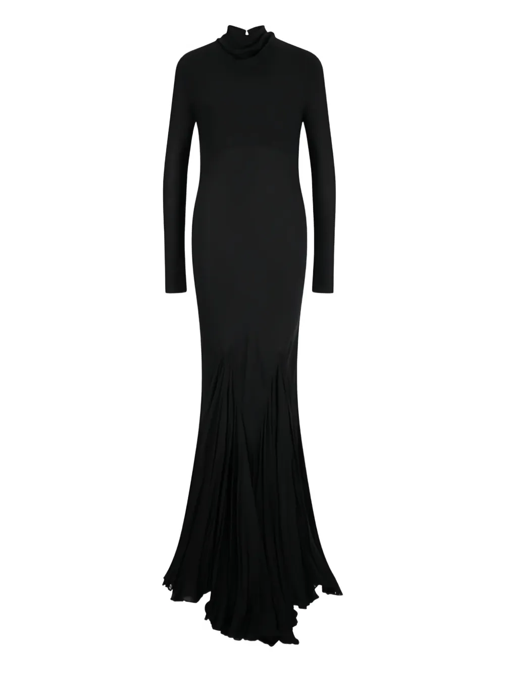 

Плisséрованное шелковое платье с открытой спиной KHAITE, черный