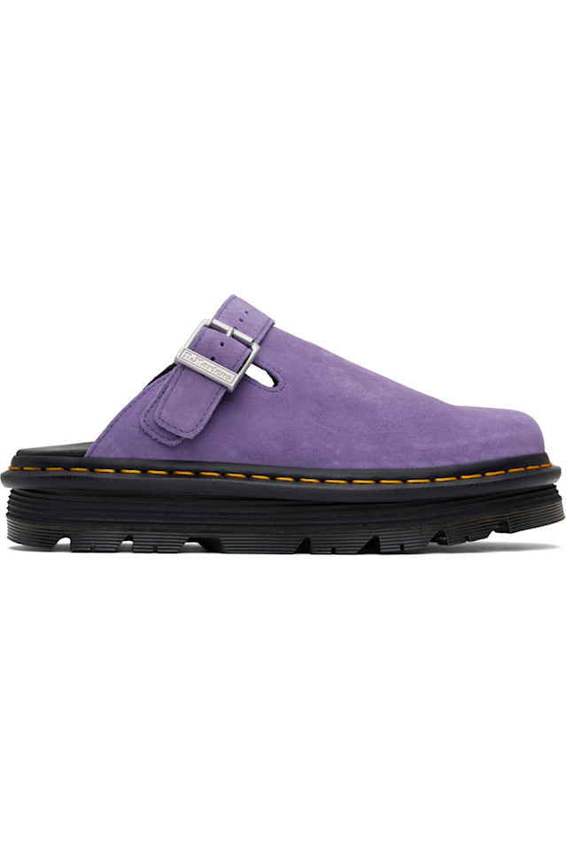 

Зебзаг замшевые лоферы на платформе с ремешком на пятке Dr. Martens, фиолетовый