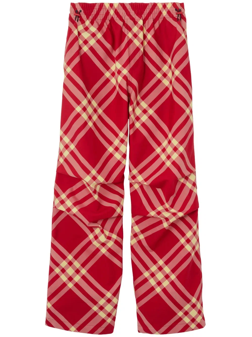 Брюки-карго Burberry широкие клетчатые, с фирменным мотивом рыцаря-всадника, красно-кирпичные