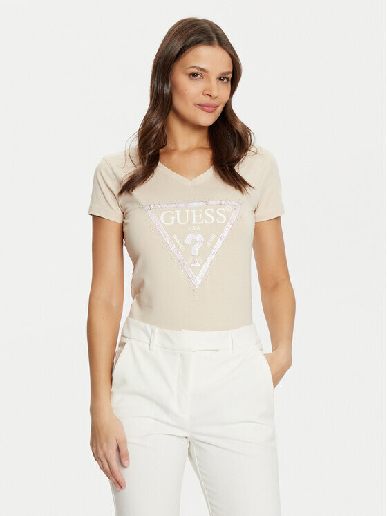 

Футболка стандартного кроя Guess, бежевый