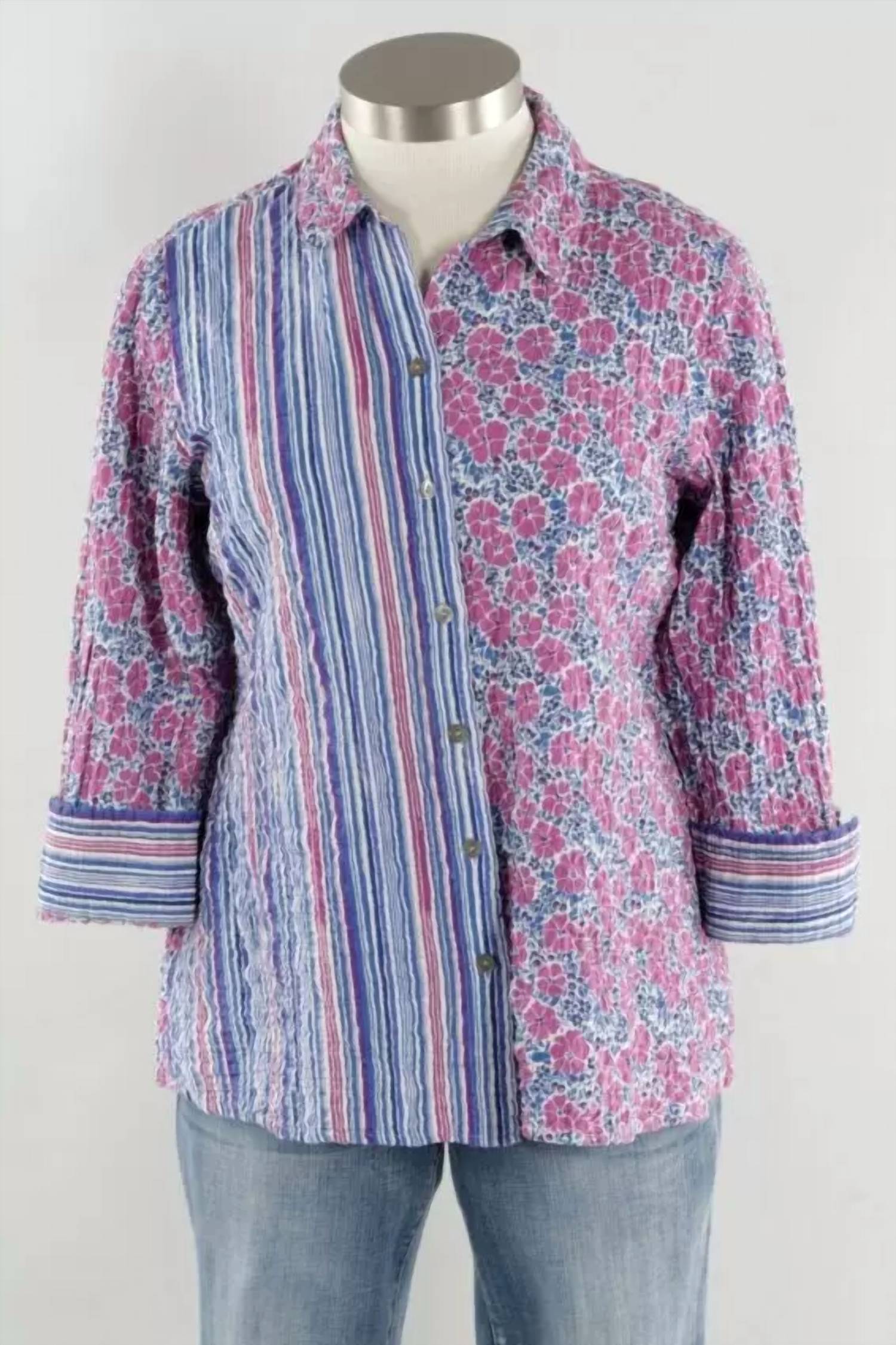 

Женская рубашка с 3/4 рукавами и пуговицами в цвете мальберри Habitat, Mulberry