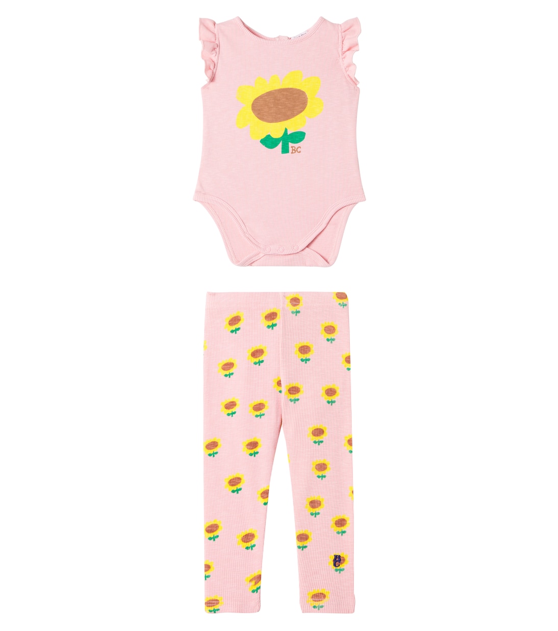

Комплект из хлопкового комбинезона и леггинсов Baby Sunflower Bobo Choses, Light Pink