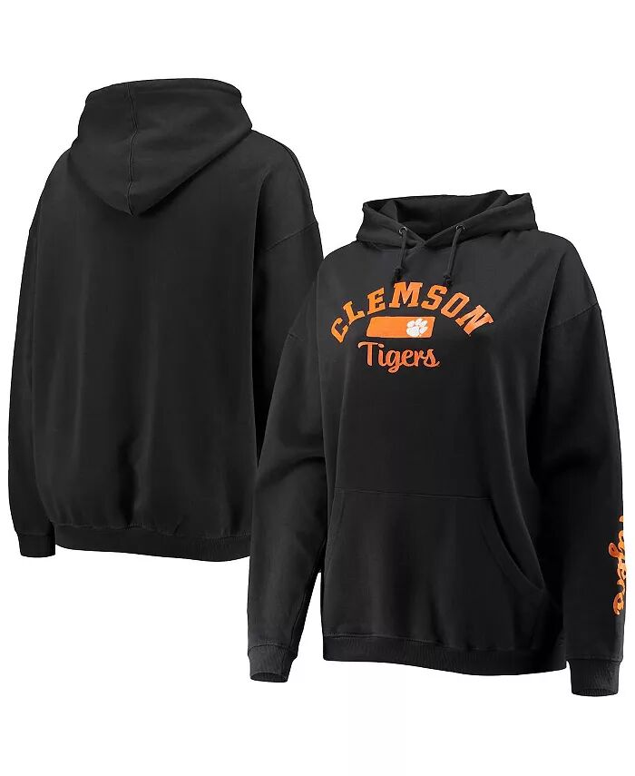 

Женская черная толстовка с капюшоном Clemson Tigers Rock n Roll Super Oversize Pressbox