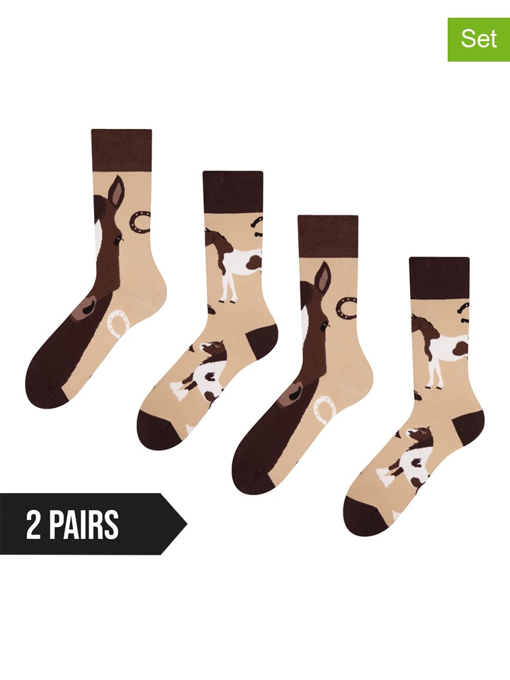 

Dedoles Комплект из 2 пар носков бежевого/темно-коричневого цвета