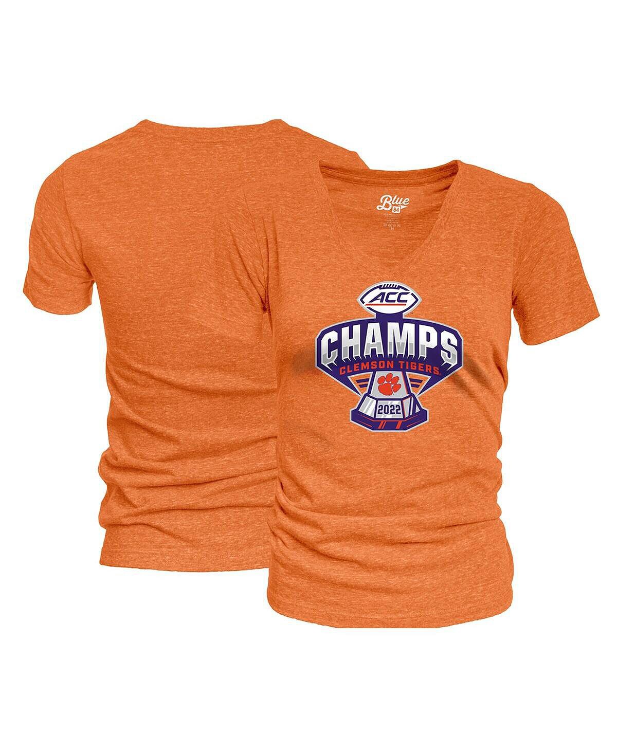 

Женская оранжевая футболка Clemson Tigers 2022 ACC Football Conference Champions Locker Room с v-образным вырезом Blue 84, Оранжевый, Женская оранжевая футболка Clemson Tigers 2022 ACC Football Conference Champions Locker Room с v-образным вырезом Blue 84
