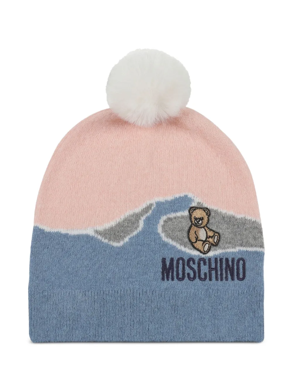 

Шапка с помпоном Moschino Kids, розовый