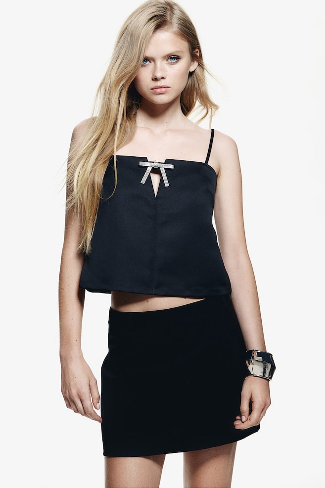 

Майка с бантом H&M, черный