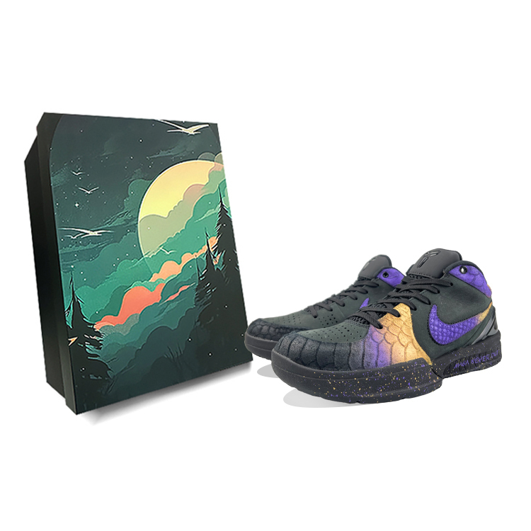

Nike Кроссовки баскетбольные Zoom Kobe 4 Protro 'Black Mamba' с амортизацией, износостойкие, низкие, унисекс черные фиолетовые золотые, цвет Black