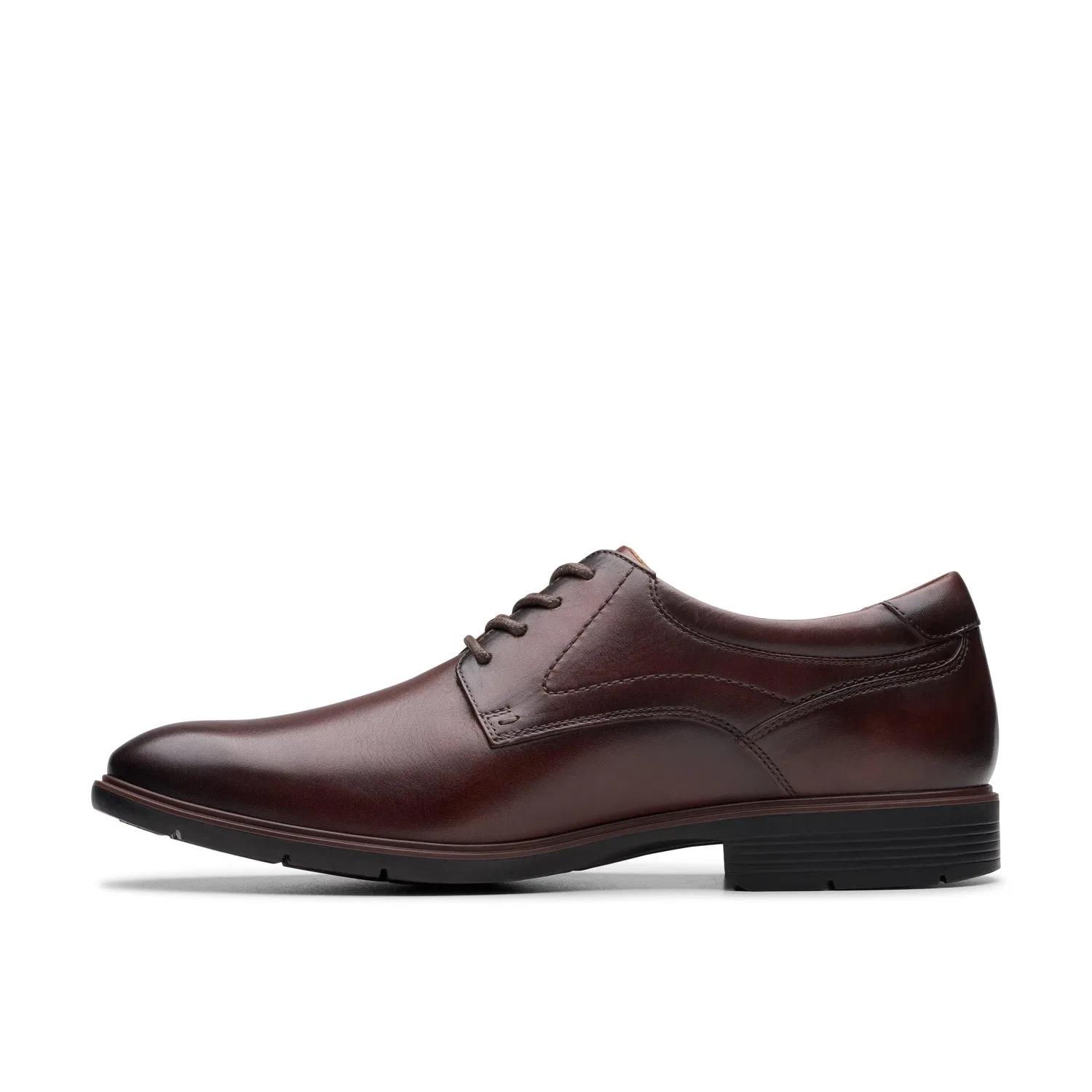Туфли оксфорды кожаные темно-коричневые Clarks, коричневый — фото 2