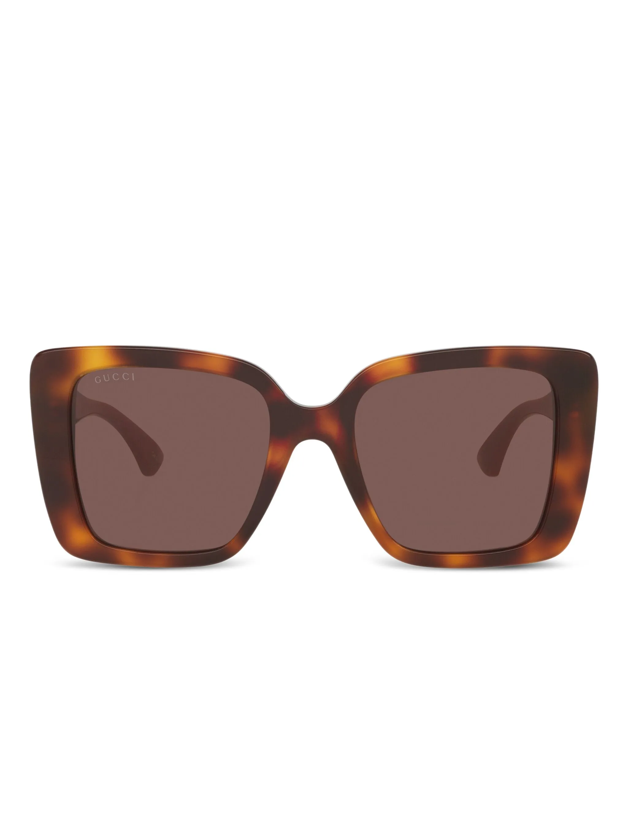 

Солнцезащитные очки в квадратной оправе черепаховой расцветки Gucci Eyewear, коричневый