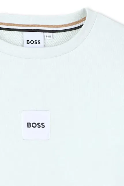 Худи детское с капюшоном Boss, бирюзовый — фото 4