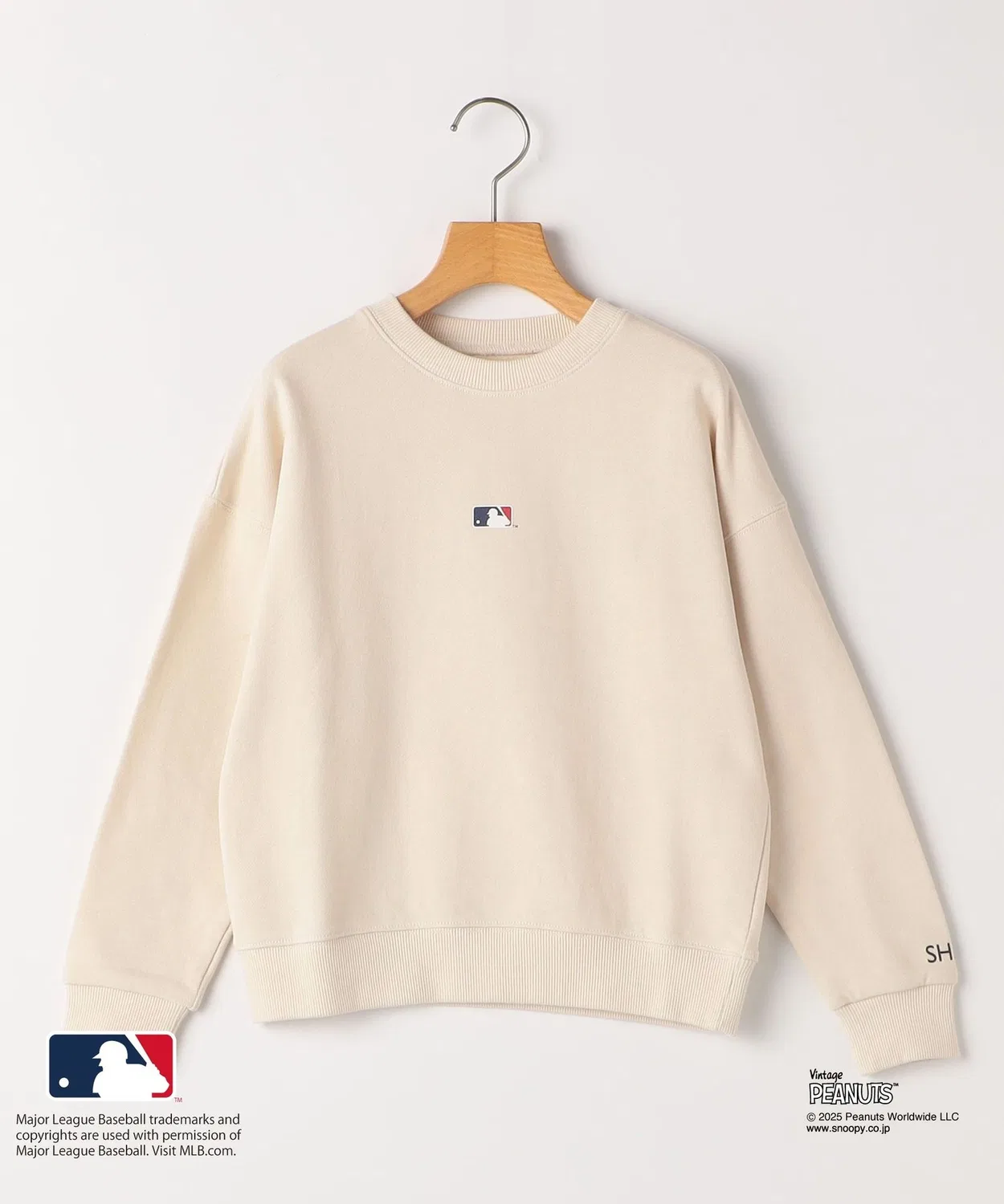 Свитшот детский коллаборация PEANUTS×MLB SHIPS KIDS, офф-вайт