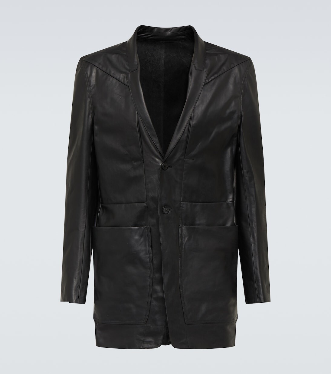 

Однобортный кожаный пиджак lido Rick Owens, черный