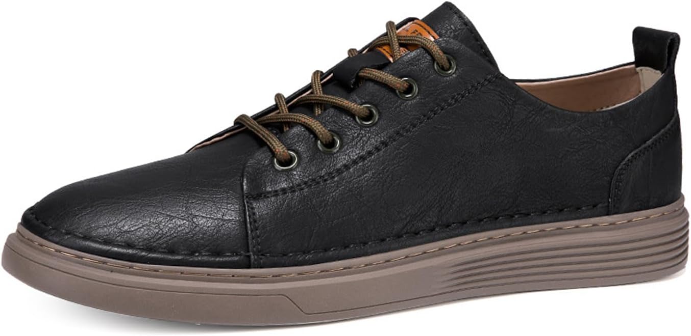 

Мужские кожаные невидимые туфли для увеличения роста, комфортные повседневные нескользящие туфли с мягкой подошвой, обувь-лифтер, классические кроссовки и оксфорды Angrymonkey, черный