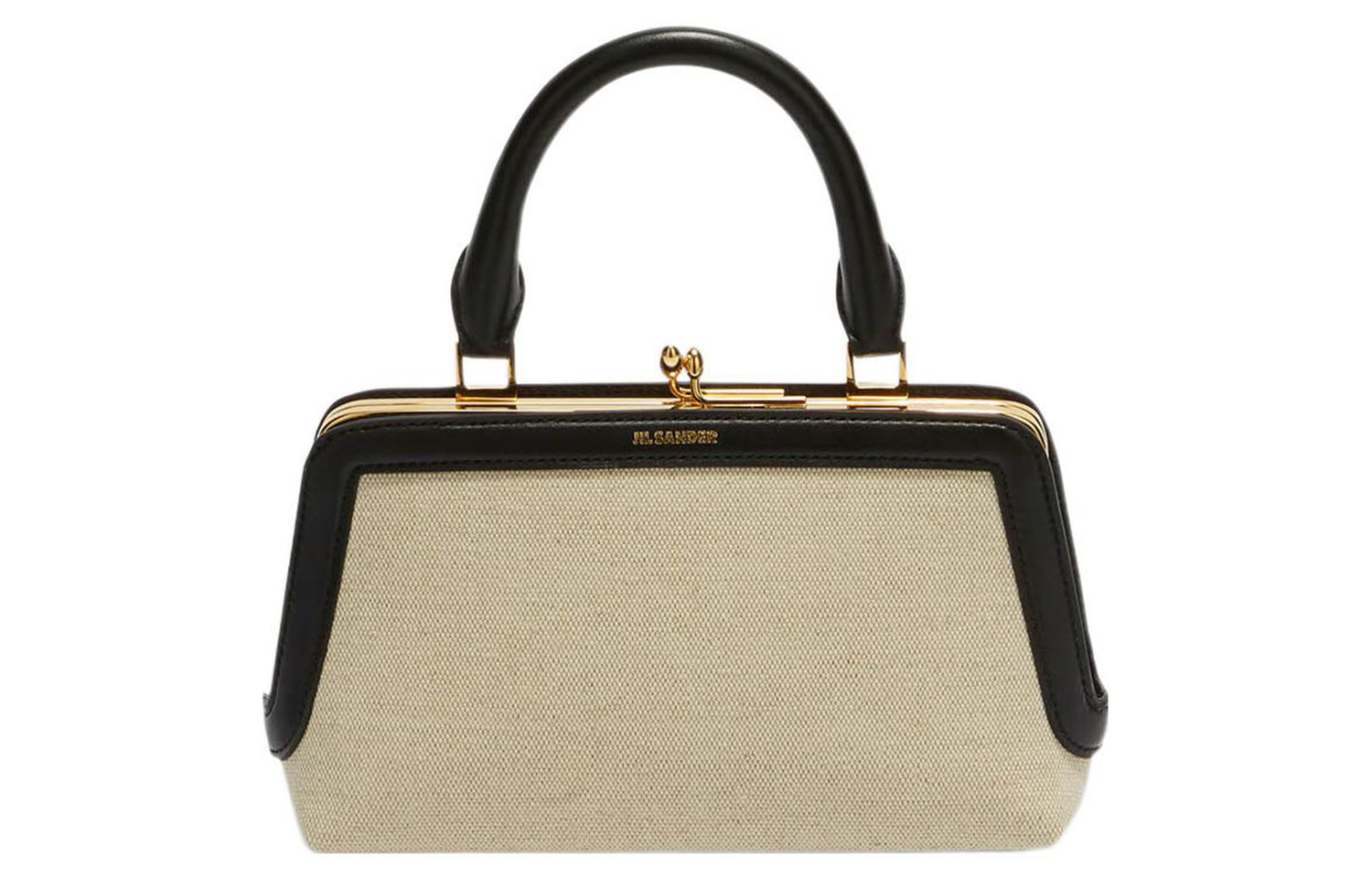 

JIL SANDER Кожаная сумка через плечо с льняной отделкой миниатюрная женская в светлом умбре