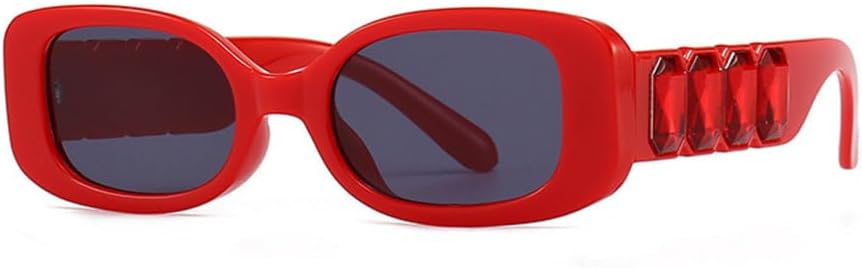 

Прямоугольные роскошные солнцезащитные очки с бриллиантами для женщин и мужчин, винтажные солнцезащитные очки для женщин, очки с защитой от УФ-излучения UV400 TYUVIVO, C3 Red Black