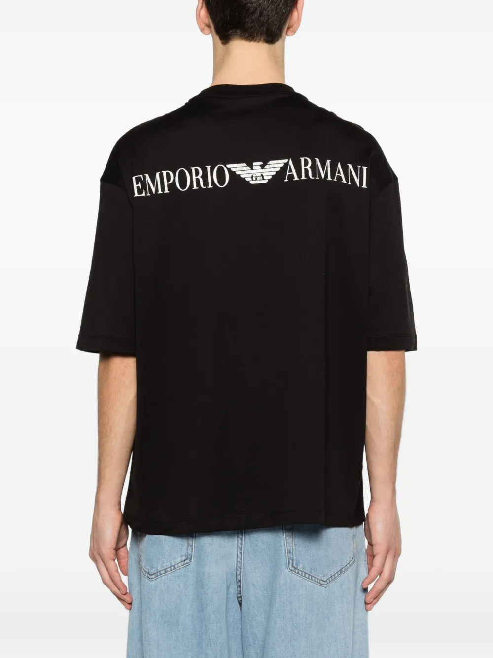 Футболка с принтом логотипа Emporio Armani, черный — фото 4