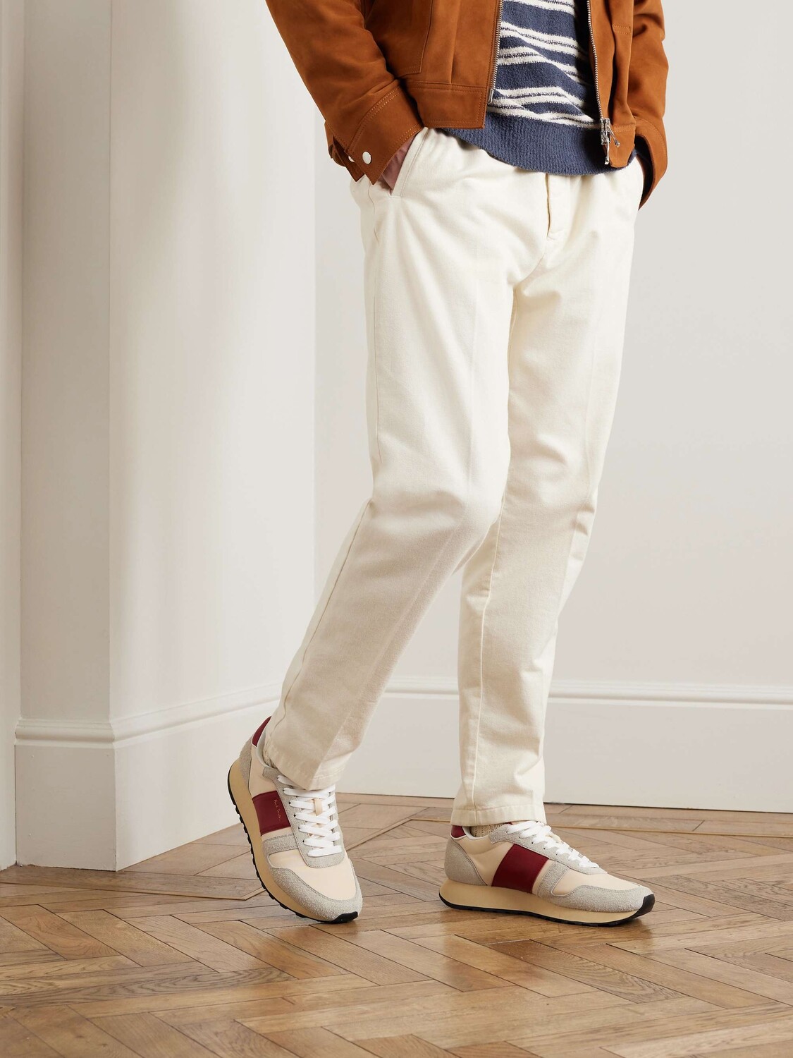 Замшевые и кожаные кроссовки 80-х PAUL SMITH, белый — фото 2