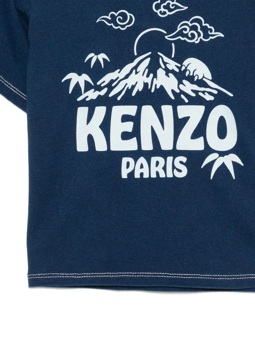 Футболка с графическим принтом Kenzo Kids, синий — фото 3