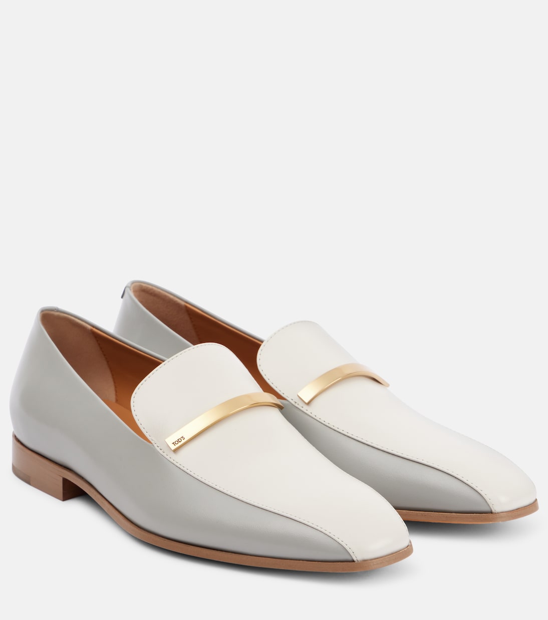 Кожаные мокасины со вставками Tod's, Gabbiano + Bianco Calce