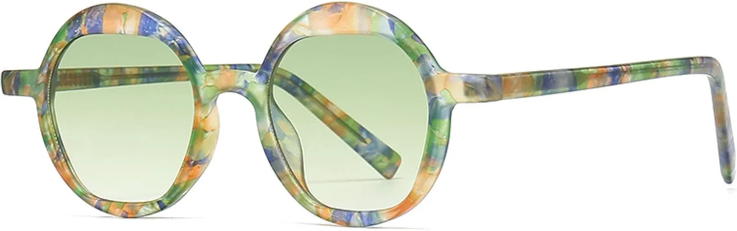 

Ретро круглые солнцезащитные очки с цветочным декором для мужчин, модный уличный стиль, современные стильные солнцезащитные очки для женщин WNCKSQ, Coffee