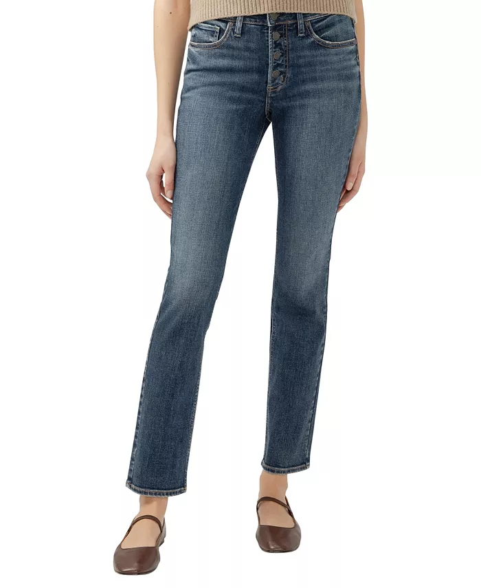 

Самые желанные женские джинсы прямого кроя со средней посадкой Silver Jeans Co., синий
