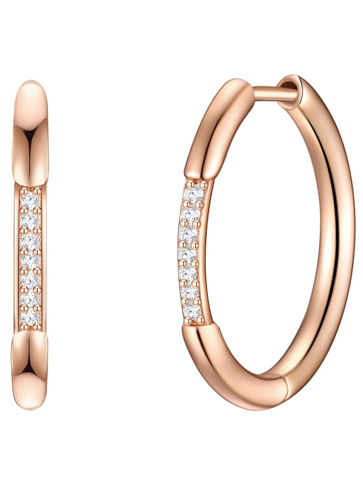 

Glanzstücke München Серьги-кольца из стерлингового серебра с кубическим цирконием в оправе из розового золота