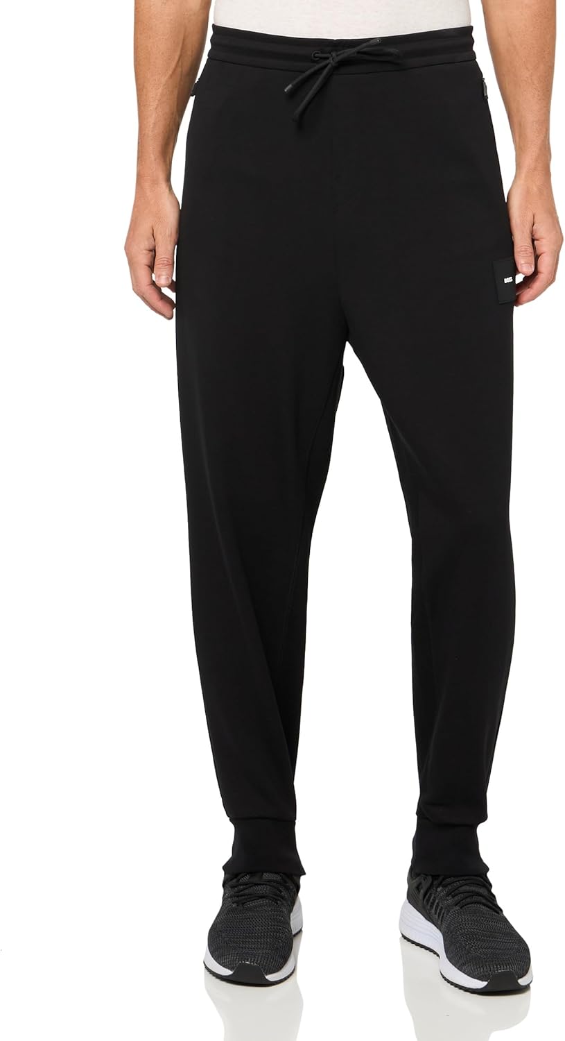 

BOSS Мужские спортивные штаны из хлопковой смеси с логотипом-значком, Black Carbon