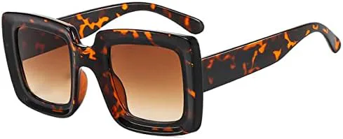 

Панк-солнцезащитные очки для женщин и мужчин, разноцветные солнцезащитные очки в стиле стимпанк, цветные очки с защитой от УФ-излучения UV400 MTZJH, Leopard-brown