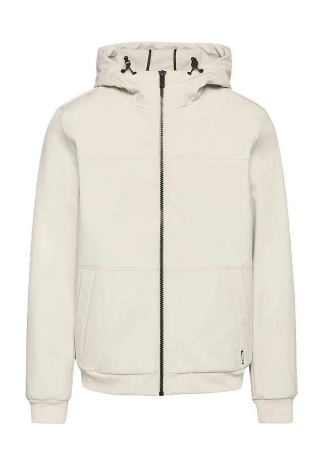 

Куртка Softshell с капюшоном и ребристыми манжетами Qs, бежевый