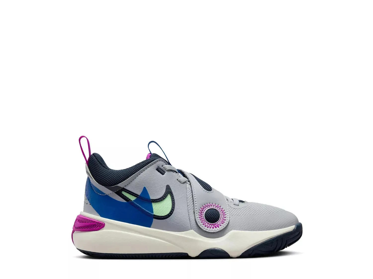 

Баскетбольные кроссовки Nike Team Hustle D 11 — детские, серые/синие