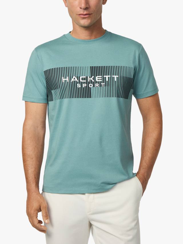 

Спортивная хлопковая футболка с коротким рукавом Hackett London, Mint Green