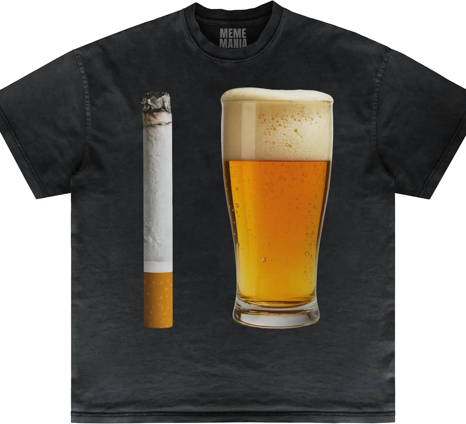 Футболка Beer and Cigarette, юмор с сарказмом и эпатажем GENERIC, черный