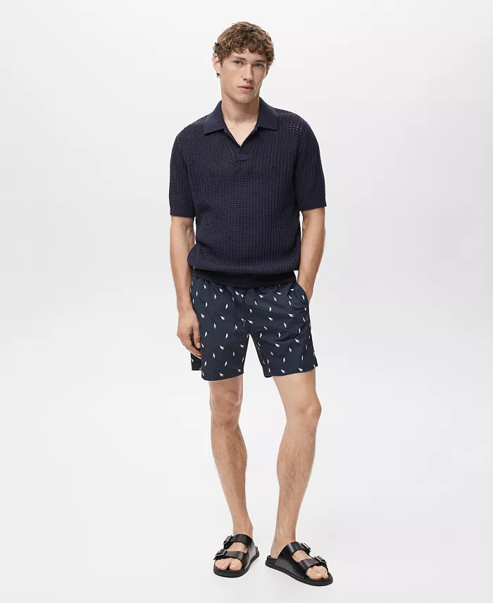 

Мужские плавки с принтом в виде ракушек Mango, синий