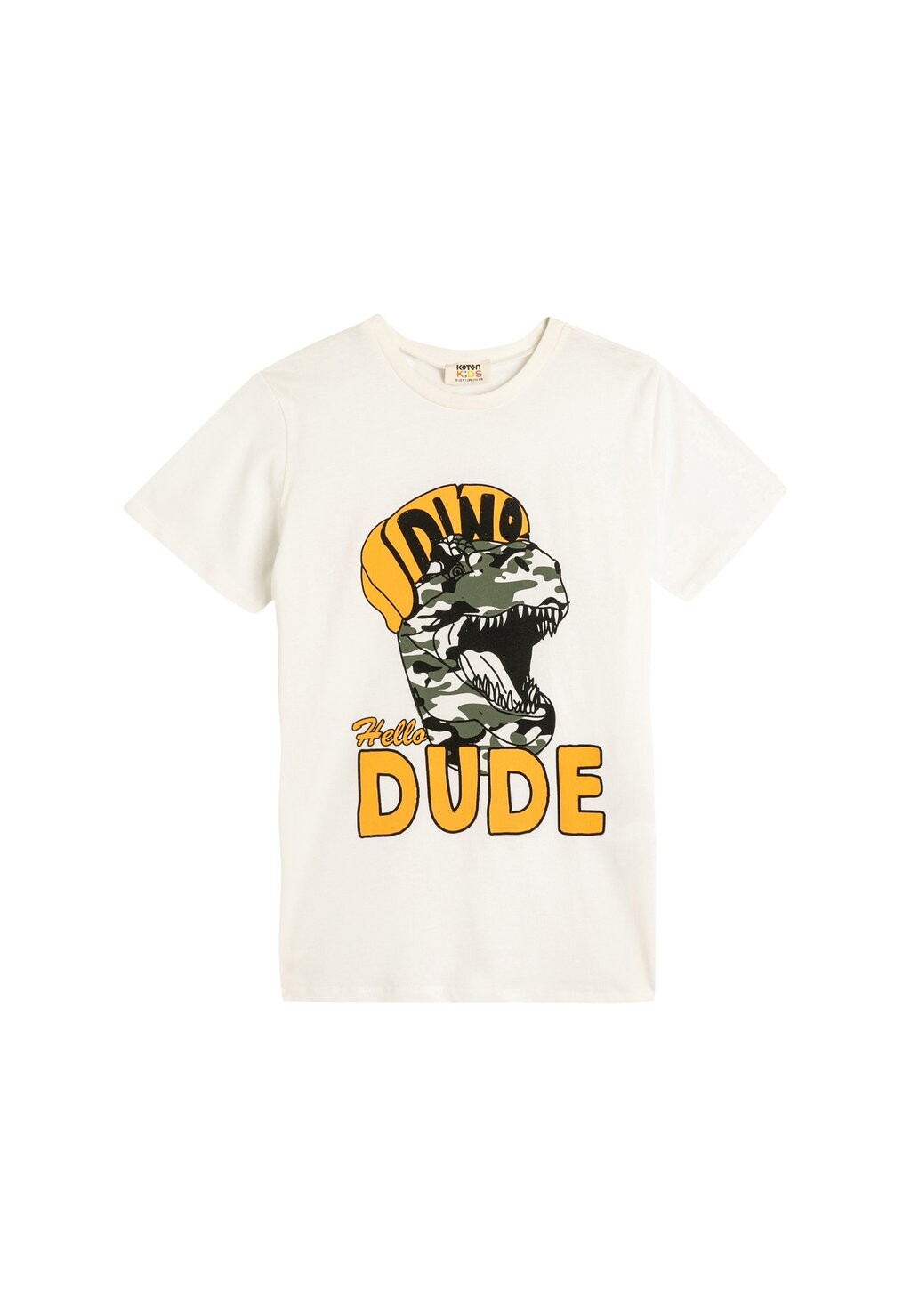 

Принт на футболке Short Sleeve Dinosaurs Crew Neck Koton, бежевый