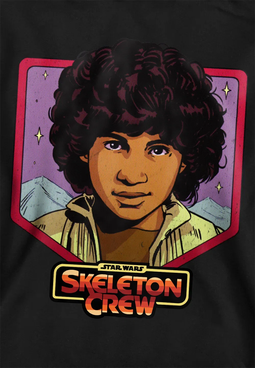 Детская худи с принтом Wim из Star Wars: Skeleton Crew, Disney, черная, черный — фото 2