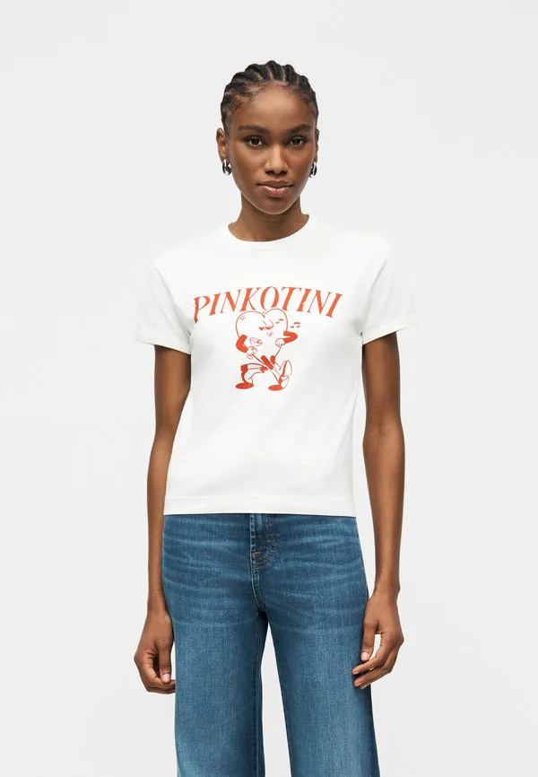 

Футболка с принтом Pinko, Bianco/Rosso, Розовый, Футболка с принтом Pinko, Bianco/Rosso