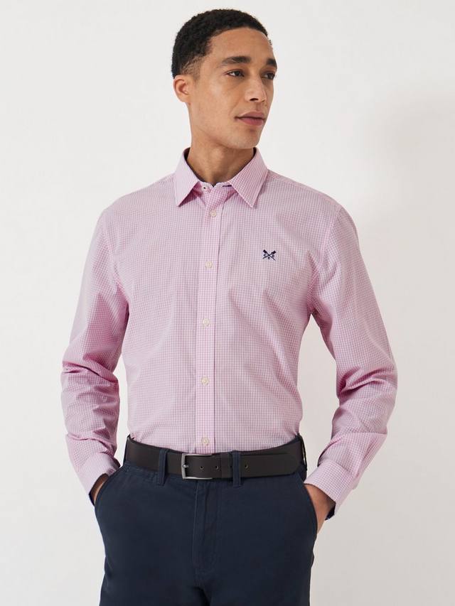 

Хлопковая рубашка в клетку Regular Fit Crew Clothing, Light Pink/Multi