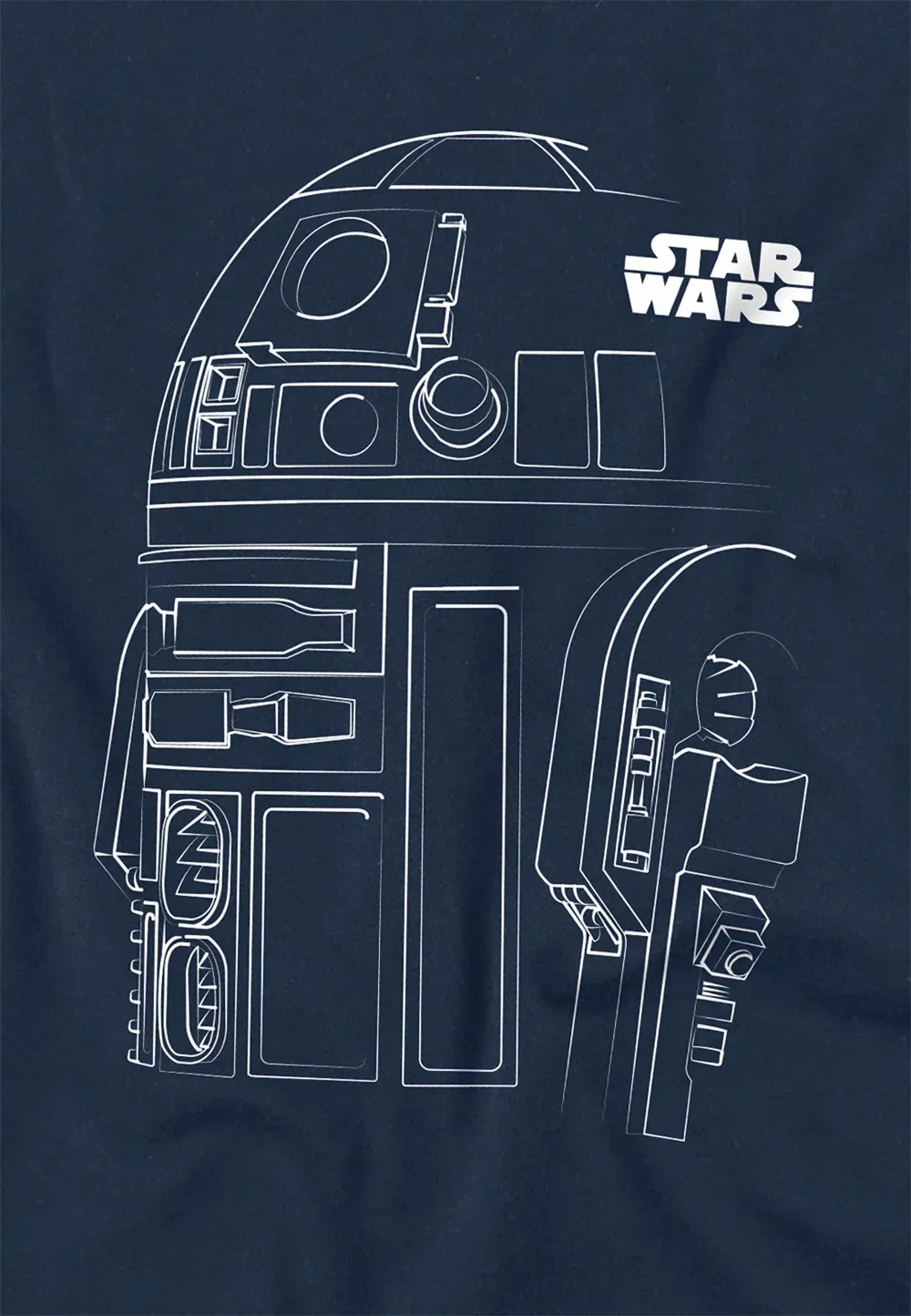 Футболка детская с принтом R2D2 Star Wars, темно-синий — фото 2