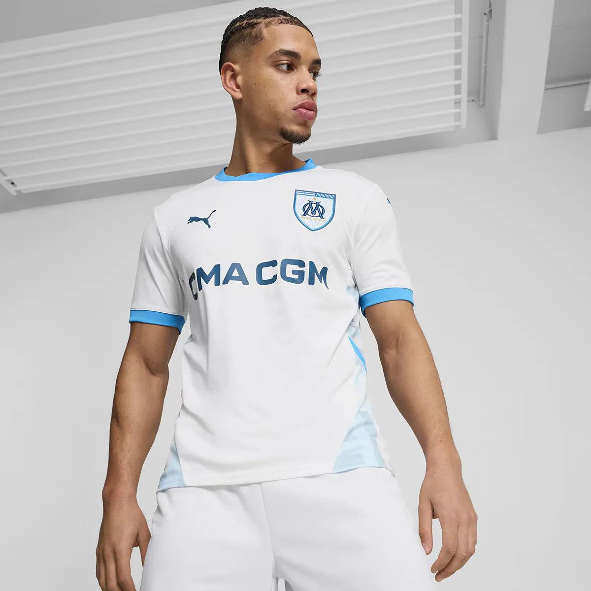 

Мужская 1-я форма Олимпик де Марсель 2024-2025 Puma футболка, белый