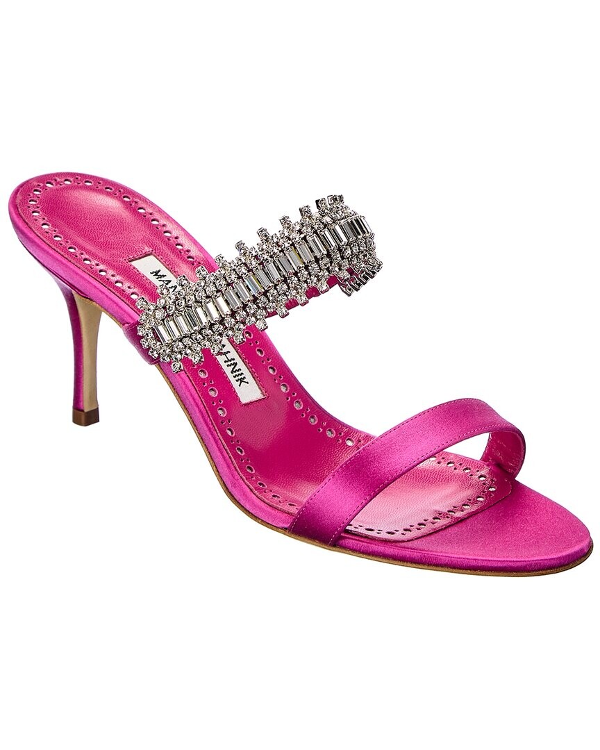 

Атласные сандалии Manolo Blahnik Sako 70, фиолетовый